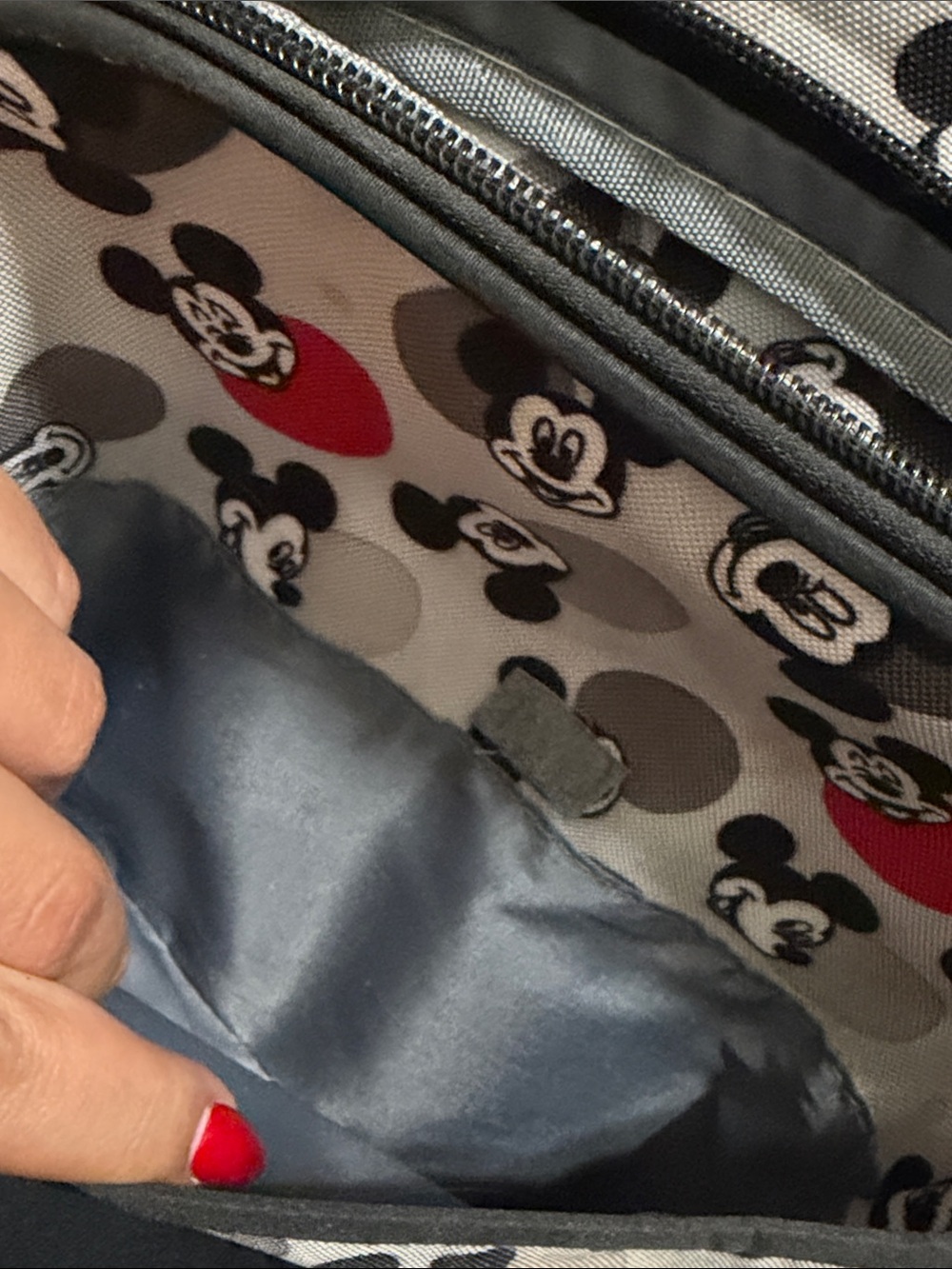 Disney Kids Backpack - Gray/Red Pattern - Picture 7 of 7
